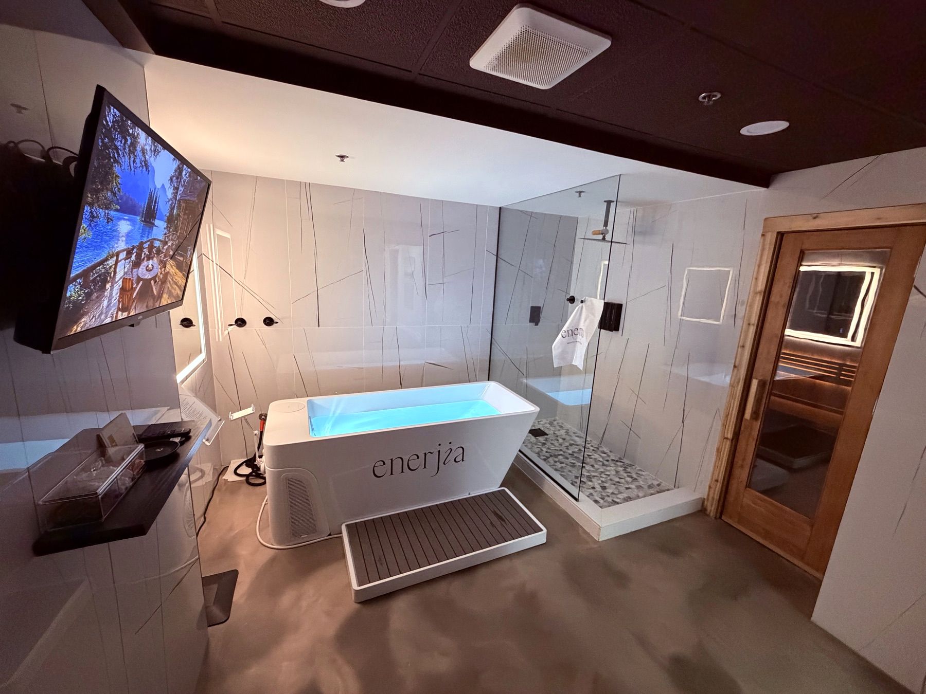 The cold plunge in an Enerjia recovery suite